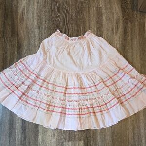Vintage Elegant Pink Skirt with Embroidered Accents